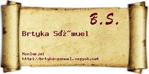 Brtyka Sámuel névjegykártya